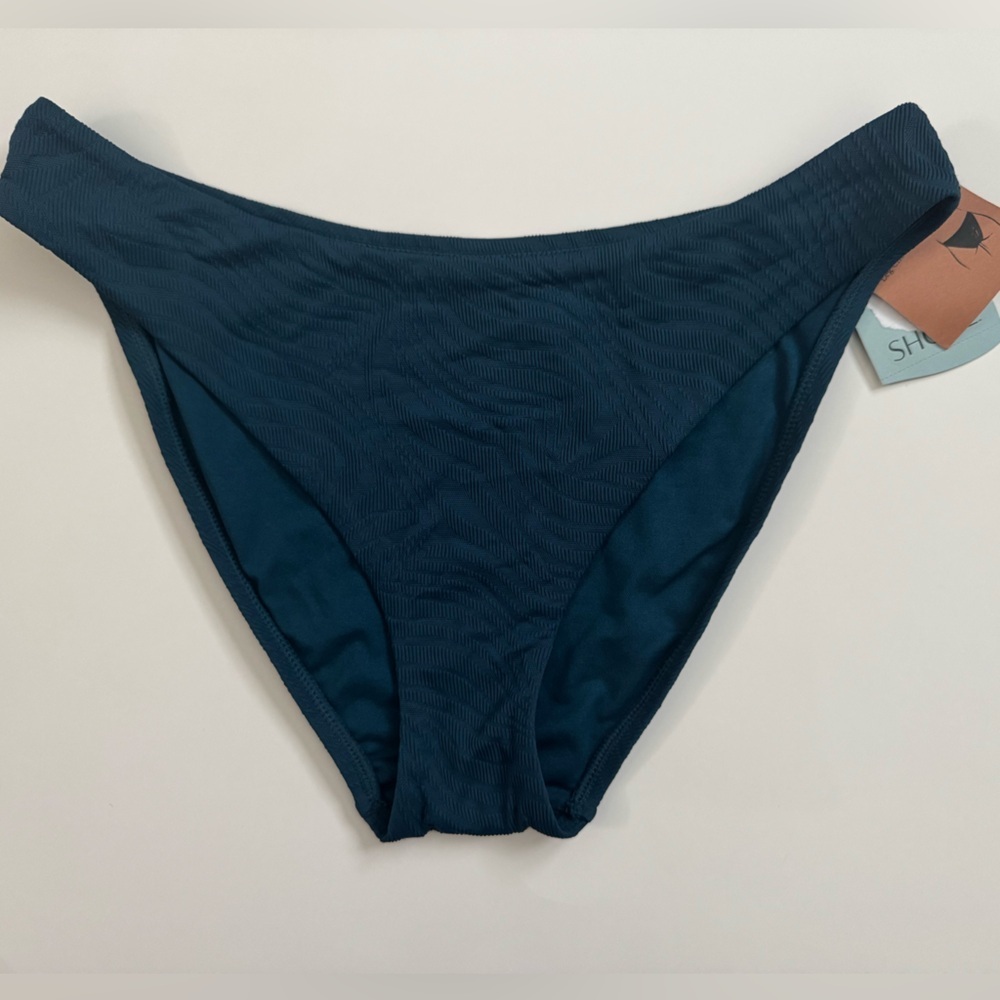 Shade & Shore Women’s Bikini Bottoms NWT Size Large Blue Swimsuit Summer Beach